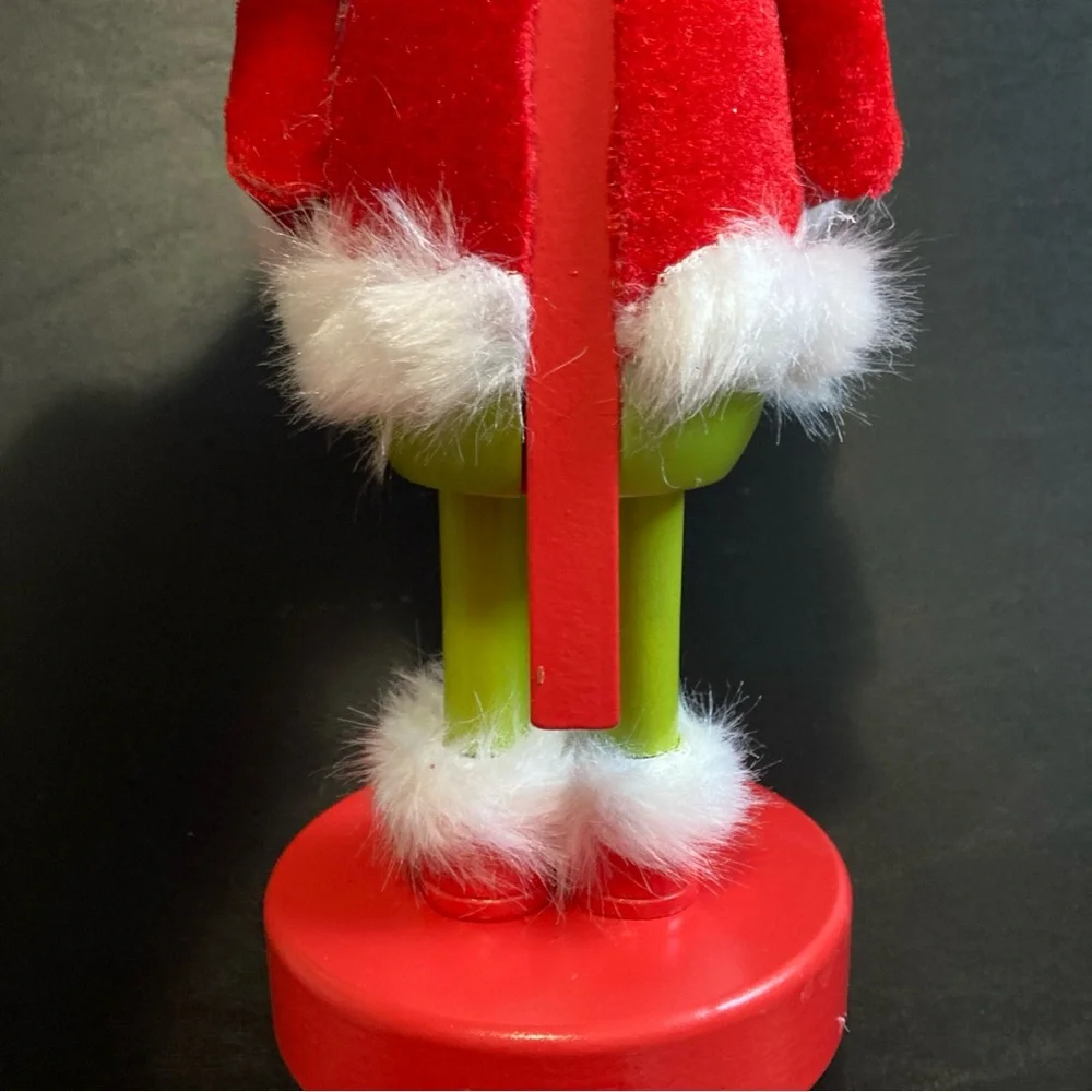 THE GRINCH Dr Seuss w/ Turkey Wood Nutcracker Santa 11” New Grinchmas - Picture 10 of 11